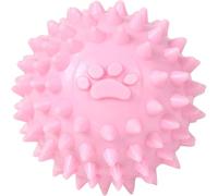 Jouet rose à picots pour chiens - Balle à mâcher longue durée - Jouet à mâcher pour chiens agressifs - Jouet de dentition pour chiens - Balle en caoutchouc à picots - Petite taille pour mâcheurs