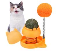 Jouet rotatif à herbe à chat - Boules de léchage murales, boule de printemps comestible pour herbe à chat | Se brosser les dents Le chat traite le jeu interactif pour chat Exercice amusant Activité