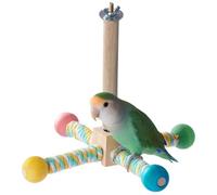 Jouet rotatif pour perche - Perche rotative - Oiseau en bois debout - Bâtons interactifs, raquettes en bois - Branches pour perruches