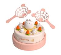 Jouet Sauteur et Attrape - Jeu de Capture de Lapin, Activité Musicale Interactive | Comprend Un Plateau Tournant, 6 Lapins, 6 Carottes Et 2 Filets Ensemble Portable pour Anniversaire