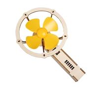 Jouet scientifique avec ventilateur électrique : kit d'expériences en bois, taille de mesure de 10 x 18 cm, jeu de jeu Stem d'assemblage éducatif, nécessite une base d'alimentation