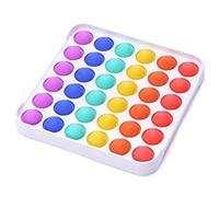 Jouet sensoriel carré arc-en-ciel - Pop It Poppet - Jouet sensoriel à bulles pour soulager le stress, l'anxiété, l'apprentissage et la concentration - Cadeau fantaisie amusant pour garçons, filles et
