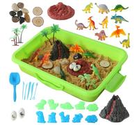 Jouet sensoriel dinosaure pour enfants - Jouets dinosaures et kit de sable de jeu pour garçons, activités sensorielles pour tout-petits garçons et filles âgés de 3 à 6 ans et plus