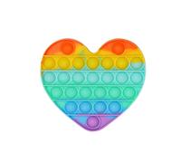 Jouet sensoriel en forme de coeur, bulle de poussée arc-en-ciel, pour autisme, besoins spéciaux, son soulagement du Stress, compression, décompression, 1 pièce