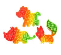 Jouet Sensoriel En Silicone En Forme D'Animal De Dessin Animé, 3 Pièces, Anti-Stress, Relaxant, Éducatif Pour Les Enfants, Cadeaux Pour Autisme