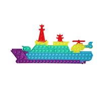 Jouet Sensoriel En Silicone En Forme De Bateau De Guerre, Anti-Stress, Relaxant, Éducatif Pour Enfants, Autisme, Cadeaux