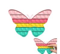 Jouet sensoriel Pop it Papillon en Silicone Doux - Plateau de Jeu Anti-Stress Pliable Couleur Macaron - 1 pièce détente Bureau Maison Enfants Adultes