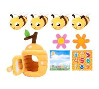 Jouet Sensoriel pour Bébé Abeille - Apprentissage Précoce montessri, Ruche en Peluche Douce avec 4 Abeilles Qui Couinent, Tapis Rampant Double Face avec Miroir, Tissu Durable De Qualité - pour 0 À 12