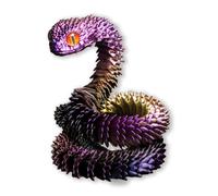 Jouet serpent, modèle de serpent imprimé 3D, décoration de statue de serpent imprimée en 3D, jouets d'animaux imprimés en 3D, jouet à presser pour l'autisme/TDAH (45 cm, violet doré)