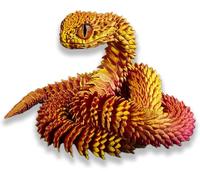 Jouet serpent, modèle de serpent imprimé 3D, décoration de statue de serpent imprimée en 3D, jouets d'animaux imprimés en 3D, jouet à presser pour l'autisme/TDAH (45 cm, rouge doré)