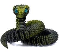 Jouet serpent, serpent 3D, impression 3D, serpent imprimé en 3D, jouet animal imprimé en 3D, modèle serpent, décoration statue de serpent, jouet à presser pour autisme/TDAH, 45 cm, noir doré
