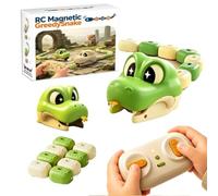 Jouet Serpent TéLéCommandé MagnéTique (Avec LumièRes Et Sons)(Vert) | Jeu De Serpent TéLéCommandé Qui Peut Avaler Des Blocs De Construction, Rechargeable, Un Cadeau Pour Enfants.
