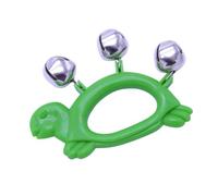 Jouet shaker rythmique pour de la musique, percussion portable avec 3 pièces sonores en métal et poignée verte facile à saisir pour les activités à la maison, activité musicale, petit à