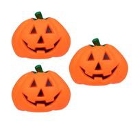 Jouet Sonore Halloween pour Chien Balle Citrouille 3pcs en Plastique | Forme Citrouille Adorable, Jeu Intérieur, Attire L’attention du Chiot, pour Dents Canines, Familles Animaux Couleur Aléatoire
