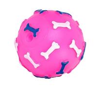 Jouet sonore pour chiots - Balle à mâcher anti-stress, accessoire d'entraînement canin | Ballon PVC 8 cm texture os stimulation mentale renforcement positif chiens de petite taille moyenne