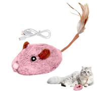 Jouet souris mobile pour chat | Jouet de souris mobile automatique avec queue en plumes | Jouet électrique rechargeable par USB, jouet pour chat mobile à détection intelligente pour l'exercice en