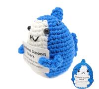 Jouet souvenir de requin tricoté - 2,36 x 2,17 x 2,95 cm. Requin en fil crocheté à la main | Cadeau de confirmation positif en peluche | Mini décoration d'animaux pour le bureau à la maison et vos