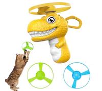 Jouet Spinner Dinosaure Jouet Disque Flying Pet Game Trois Hélice Chat Suivi Jeu Outil d'entraînement Interactif Amusant Activité de Plein Air Léger Convient pour Chats Chatons Appartements Jardins