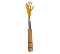 Jouet squelette à main pour animal domestique - Tige de massage interactive avec brosse de toilettage - Poignée rétractable - 23,5 à 65 cm - Jaune