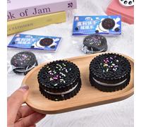 Jouet Squishy Anti-Stress Oreo de Simulation, Gadget Créatif en Forme de Gâteau Biscuit Super Doux à Presser, Gadget Anti-Stress en Forme de Sandwich Biscuit 1pc