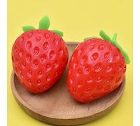 Jouet Squishy Fraise, Jouet à Presser sensoriel en Forme de Fruit, Balle Anti-Stress pour Enfants et Adultes (soulagement de l'anxiété), idéal pour Cadeaux d'anniversaire, fêtes et Ados. (2 pièces)