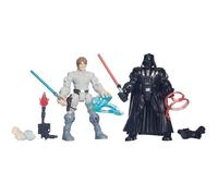 Jouet Star Wars - HASBRO - Hero Mashers - Luke Skywalker et Dark Vador - Figurines articulées sur 9 points