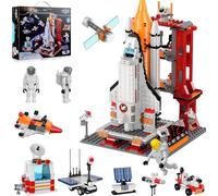 Jouet Stem Space Shuttle, 888 Pièces, Kit De Construction De Fusée 11-En-1, Station Spatiale Urbaine, Figurines D'Astronautes, Cadeau Pour Enfants 6-14, Garçons & Filles, Anniversaire & Noël