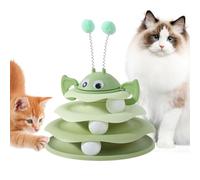 Jouet stimulant pour chat, adorable tour à disque tournant avec balles, jouet interactif pour enrichir les chats, pour stimuler l'esprit et la stimulation physique
