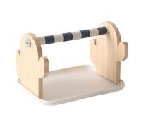 Jouet sur Support pour Perchoir À Oiseaux - Support De Jeu Multifonction en Bois avec Plateau, De Meulage Durable, Marche D'équilibre | Station D'enrichissement, pour Le Meulage des Pattes Deb