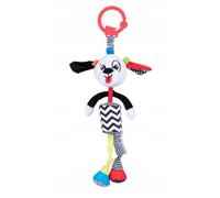 Jouet suspendu pour landau avec clochette Bali Bazoo - Pedro le chien, blanc/noir