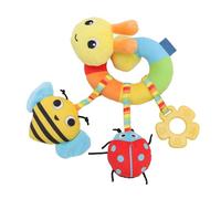 Jouet suspendu pour poussette de bébé, hochet suspendu en peluche, animal éducatif mignon, jouet pour poussette pour bébé, peluche douce, développement sensoriel, conception (Typ 1)