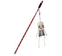 Jouet Teaser pour Chat d'halloween, Jouets en Plumes De Chat, Crâne/Citrouille/Globe Oculaire/Jouet Fantôme pour Chat, Bâtons D'entraînement Interactifs pour Chats D'intérieur, Bâton D'entraînement