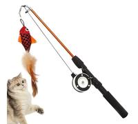 Jouet Teaser pour Chats - Tige de Jeu avec Attache à Plumes, Interactive infusée avec Chat Structure Pliable Durable pour la Chasse à libération d'énergie | Suivi