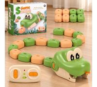 Jouet Télécommandé Serpent Magnétique, Jeu Magnétique avec Serpent qui se Mange Lui-Même, Jouet Radiocommandé avec Lumières et Sons, Rechargeable USB, Jeu Compétitif pour 2 Joueurs, 3 Ans (Vert)