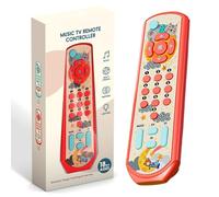 Jouet Telecommande TV Bebe, Jouets Musicaux pour Bébés, 3 Langues Jeux Educatif pour Français/Espagnol/Anglais, Jouets d'apprentissage Précoce, Jouets Bébé pour Garçons et Filles Cadeau pour 1 2 Ans