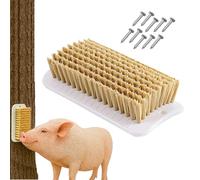 Jouet Toilettage Animal - Brosse Massage 2 En 1 Silicone Souple, Accessoire Apaisant D’enrichissement Interactif | Outil Détente Autonome | Jouet Relaxation Extérieur Enclos Grange Arbre Jeux Moyenne