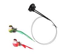 Jouet Tortue Automatique pour Chaton avec Double Tige Elastique et Système de Fixation à Ventouse Réutilisable Teaser Élastique Chat Oiseau