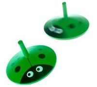 Jouet Toupie Coccinelle Verte En Bois Pour Enfant 3 Ans + Diamètre 5 Cm G