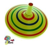 Jouet Toupie En Bois Jaune Diamètre 5 Cm Enfant 3 Ans + Jaune G