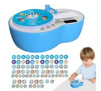 Jouet Tourne-Disque, Lecteur d'histoire Musicale pour Tout-Petits - Tourne-Disque Machine l’éducation précoce | Boîte à Musique endormie pour avec 84 Cartes pour Les Vacances de Noël