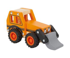 Jouet tracteur pelleteuse en bois orange Small foot by Legler®