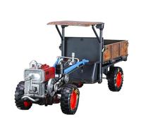 Jouet tracteur vintage - Modèle à l'échelle 1:24, véhicule à main en , réplique de lumière musicale | Pièce d'exposition de collection réaliste, ornement de construction classique pour adultes