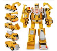 Jouet Transformer Robot Voiture Camion Excavatrice - Transformers - Jaune - Garçon - 3 ans+