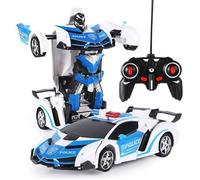 Jouet Transformers - BOROFONE - Voiture de police déformable en robot - Lumières froides - Rotation à 360°