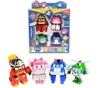 Jouet - Transformers Robocar Poli RESTEQ - Set de 4 véhicules robots - 15 cm - Mixte
