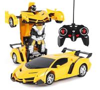 Jouet - Transformers - Voiture télécommandée - 1:18 - Jaune - 360° Rotation