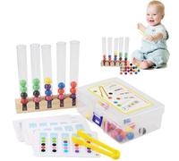 Jouet Tube à essai à Pince à Boule de Perles - Classification des Couleurs, entraîneur de motricité Fine, Jouet éducatif de Couleur Assortie pour en Bois | École de Voyage Apprentissage à la