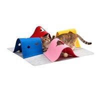 Jouet Tunnel à Chat Enrichissement Pliable Interactif | Tapis Jouet pour Chat, Tapis Intérieur, Tunnel Maison Appartement Divertissement, Entraînement, Stimulation Mentale