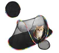 Jouet Tunnel d’Extérieur en Maille Respirante pour Chat Tente d’enclos avec Cercle Pliable Maison de Jeu Interactive pour Chaton Lapin Chiot Jeu à Ouverture pour Jardin Appartement Terrasse Parc