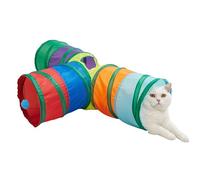Jouet tunnel pliable pour chat - Jeu interactif pliable pour animaux avec judas en forme de T | Pour chatons chiots de petits chiens Exercices en salle Enrichissement Ennui Stimola